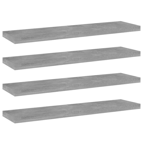vidaXL Prateleiras para estante 4 pcs 40x10x1,5cm contraplacado cinza