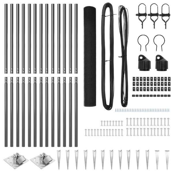 vidaXL Cerca com Postes Cinzeto 1.2 x 25 m A&ccedil;o