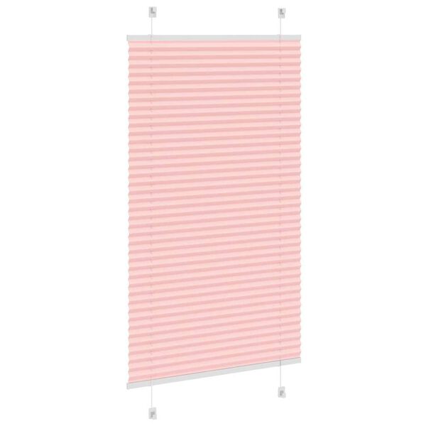 vidaXL Rosa Plissada Cega 80x100 cm Largura Tecido 79,4 cm Poli&eacute;ster