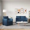 vidaXL Conjunto de Sof&aacute;s 2 pcs Azul 196 x 82 x 85 cm tecido