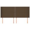 vidaXL Cabeceira cama c/ abas tecido 183x16x118/128 cm castanho-escuro