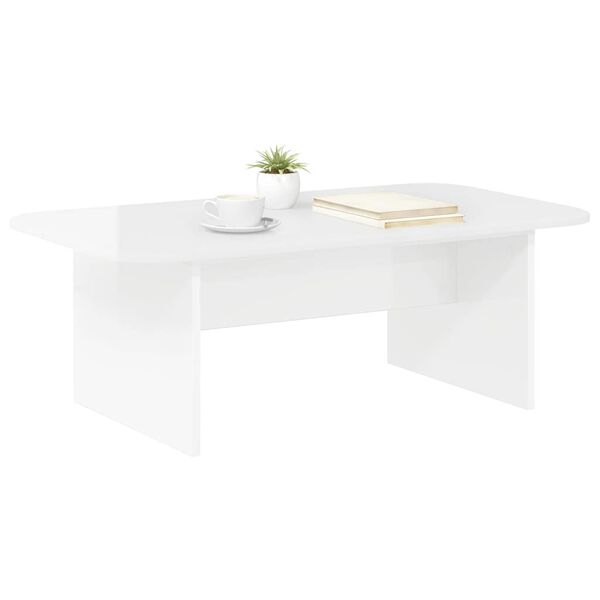 vidaXL Mesa de centro Branco Brilhante 93 x 53 x 33 cm