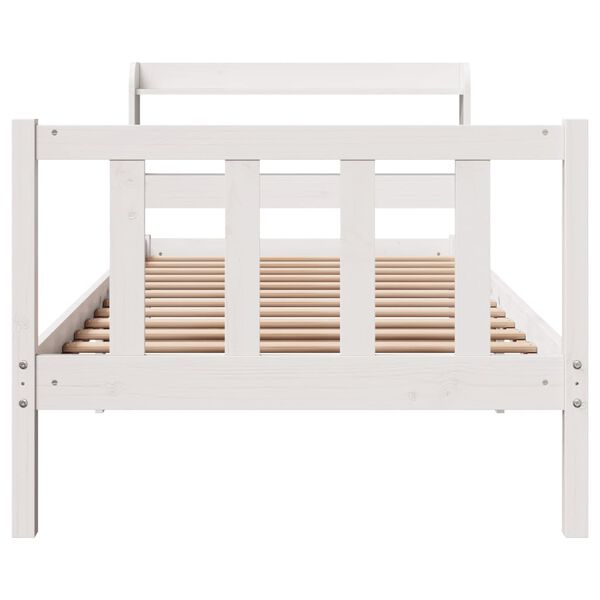 vidaXL Cama sem colch&atilde;o 90x200 cm madeira de pinho maci&ccedil;a branco