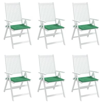 vidaXL Almofadões p/ cadeiras jardim 6pcs 40x40x3 cm oxford verde