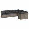 vidaXL 9 pcs conjunto sof&aacute;s p/ jardim com almofad&otilde;es vime PE cinzento