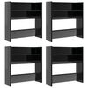 vidaXL Sapateiras de parede 4pcs derivados de madeira preto brilhante
