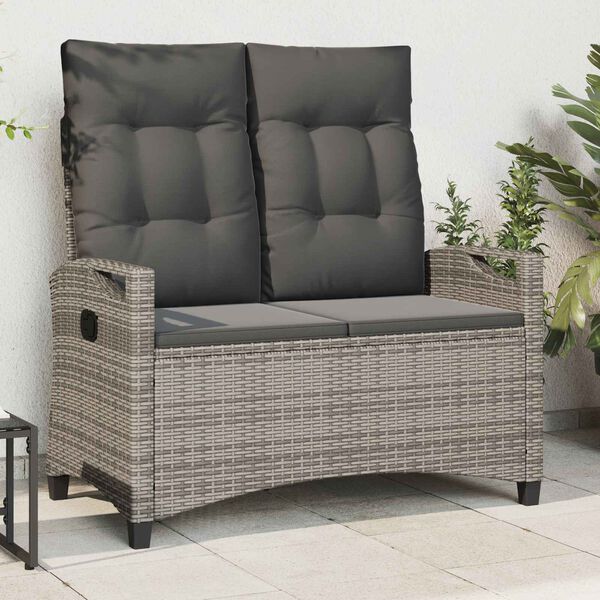 vidaXL Banco de jardim Cinza e Cinza Escuro 105 x 60 x 112 cm