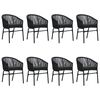 vidaXL 9 pcs conjunto de jantar para jardim preto