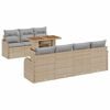 vidaXL Conjunto de Sofá de Jardim 8 pcs Bege Rattan Sintético