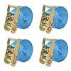 vidaXL Cintas de fixa&ccedil;&atilde;o c/ roquete 4 pcs 2 toneladas 6mx38mm azul