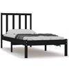 vidaXL Estrutura de cama solteiro 90x190 cm pinho maci&ccedil;o preto