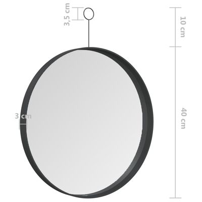 vidaXL Espelho suspenso com gancho 40 cm preto