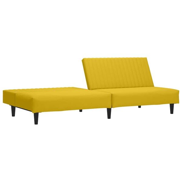 vidaXL Sofá-cama de 2 lugares veludo amarelo
