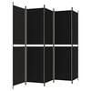 vidaXL Divisória com 5 painéis 250x200 cm tecido preto