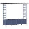 vidaXL Cama Elevada com Treli&ccedil;a e Telhado Cinzento 203 x 40 x 136 cm