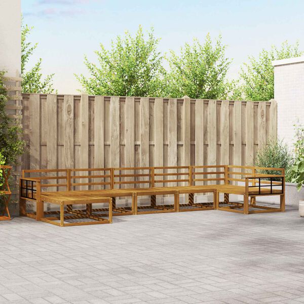 vidaXL Conjunto de Sof&aacute;s para Exterior 7 pcs Natural