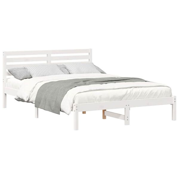 vidaXL Estrutura da Cama com cabeceira Branco 140 x 220 cm