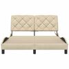 vidaXL Estrutura de cama com LED sem colchão 120x200 cm tecido creme