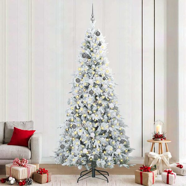 vidaXL &Aacute;rvore de Natal Articulada Artificial Branco 240 cm PE e PVC