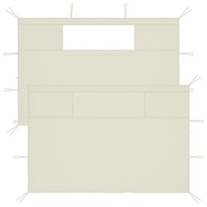 vidaXL Paredes laterais para gazebo com janelas 2 pcs creme