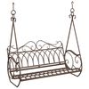 vidaXL Banco de Balan&ccedil;o A&ccedil;o 112 x 60 x 126,5 cm Castanho Antigo