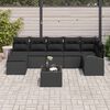 vidaXL Conjunto de Sof&aacute; de Jardim 8 pcs Preto Rattan Sint&eacute;tico