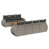 vidaXL 8 pcs conjunto sof&aacute;s de jardim c/ almofad&otilde;es vime PE cinzento