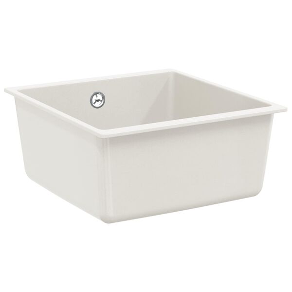 vidaXL Pia Branco 430 x 460 mm 80% Quartzo e 20% Resina