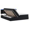 vidaXL Cama de Armazenamento LED com Colch&atilde;o Preto 200 x 200 cm Veludo