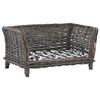 vidaXL Cesto p/ c&atilde;es almofad&atilde;o cinzento 50x33x30cm salgueiro genu&iacute;no
