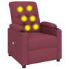 vidaXL Poltrona de massagens el&eacute;trica reclin&aacute;vel tecido vermelho tinto