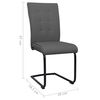 vidaXL Cadeiras de jantar cantilever 2 pcs tecido cinzento-escuro