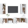 vidaXL Conjunto m&oacute;veis de TV 4 pcs madeira processada branco