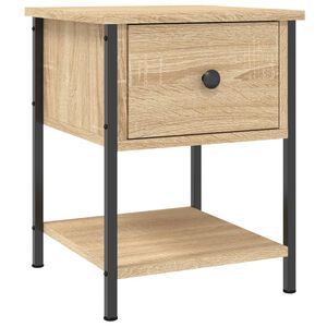 vidaXL Mesa cabeceira 34x35,5x45 cm derivados madeira carvalho sonoma