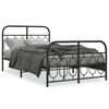 vidaXL Estrutura de cama com cabeceira e p&eacute;s 120x200 cm metal preto