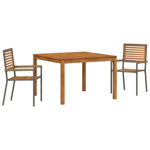 vidaXL Conjunto de Jantar para Jardim 3 unid. Cinzeto
