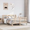 vidaXL Estrutura de cama com cabeceira 160x200 cm pinho maci&ccedil;o