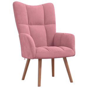 vidaXL Cadeira de descanso veludo rosa