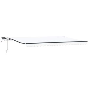 vidaXL Toldo retr&aacute;til Branco 500 &times; 300 cm Tecido e Alum&iacute;nio