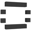 vidaXL 8 pcs conjunto de m&oacute;veis de TV contraplacado preto