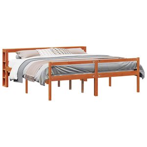 vidaXL Estrutura da Cama 2 pcs Marrom Cera Madeira de Pinho S&oacute;lido