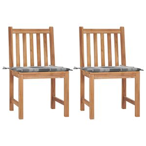 vidaXL Cadeiras de jardim c/ almofad&otilde;es 2 pcs madeira de teca maci&ccedil;a