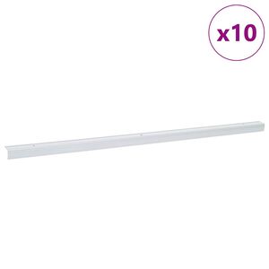 vidaXL Perfis para degraus 10 pcs Prateado 67 x 3 x 2 cm Alum&iacute;nio