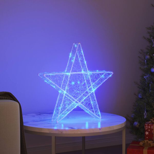 vidaXL Estrela 3D com 50 LEDs Azul 55 x 53,5 x 10 cm Acr&iacute;lo