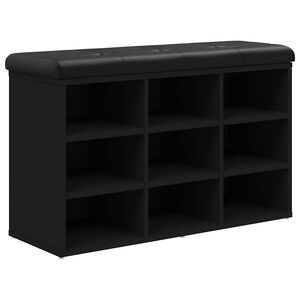 vidaXL Banco sapateira 82x32x50 cm derivados de madeira preto