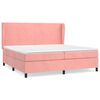 vidaXL Cama com molas/colch&atilde;o 200x200 cm veludo rosa