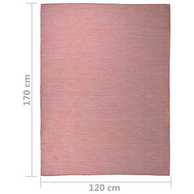 vidaXL Tapete de tecido plano para exterior 120x170 cm vermelho