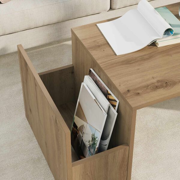 vidaXL Mesa de centro Carvalho Artesanal 90 x 45 x 35 cm