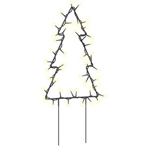 vidaXL Decora&ccedil;&atilde;o &aacute;rvore de Natal c/ luz e estacas 3 pcs 50 LEDs 30 cm