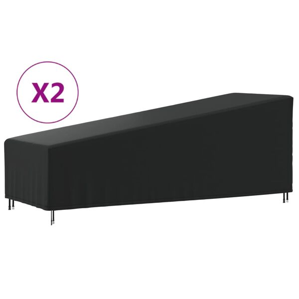 vidaXL Capas para espregui&ccedil;adeira 2 pcs 210x80x45/75 cm oxford 420D